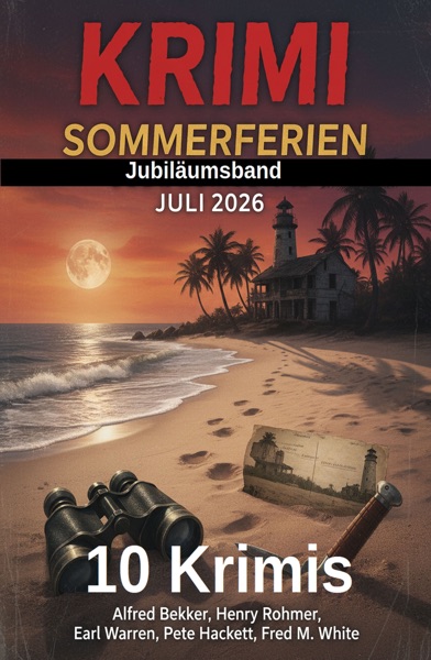 Cover Krimi Sommerferien Jubiläumsband Juli 2026: 10 Krimis