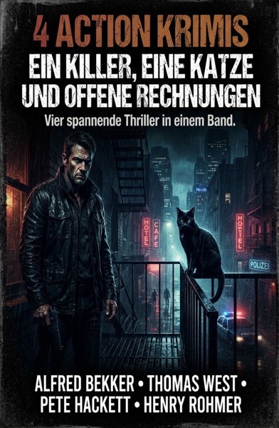 Cover 4 Action Krimis: Ein Killer, eine Katze und offene Rechnungen